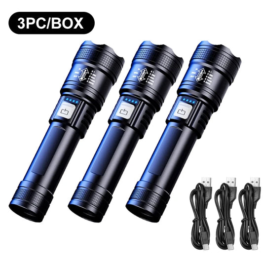 Ultra strong light long-range rechargeable flashlight for outdoor patrol, spotlight zoom aurora cannon, large floodlight laser c
