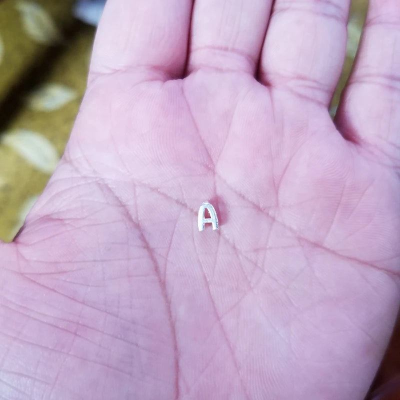 1PCS 925 Sterling Silver Letter Beads Silver Charms A-Z DIY Loose Initial Alphabe Letter Beads Fit Women Bracelet Making