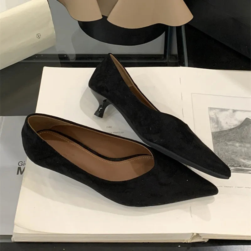 Bailamos Autumn Pointed Toe Women Sandals Sexy Shallow Slip On Pumps Shoes Fashion Thin High Heel Ladies Elegant Dress Shoes