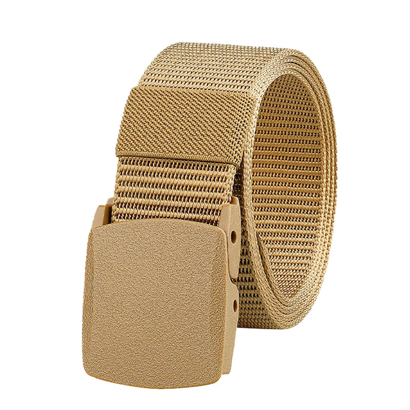 Sleek Casual Belt: Durable Imitation Nylon, Anti-Static, With Easy-Adjust Buckle - Perfect For Everyday Fashion