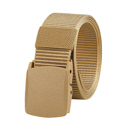 Sleek Casual Belt: Durable Imitation Nylon, Anti-Static, With Easy-Adjust Buckle - Perfect For Everyday Fashion