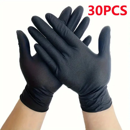 8mil Nitrile Gloves Thick 30/50PCS Industrial Disposable Gloves with Diamond Textured Latex Free Heavy Duty Mechanic Auto Gloves