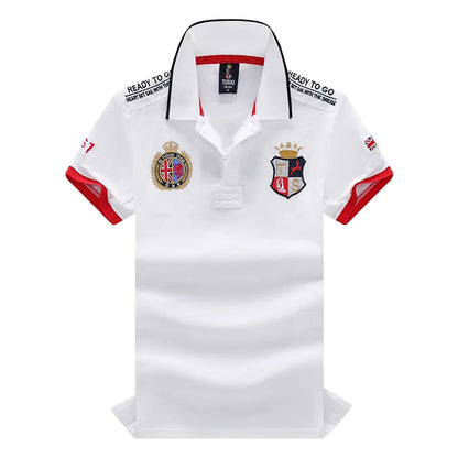Men's Polo Shirt Classic Switzerland Popular 100% Cotton Embroidery Short Sleeve Sports Collar T-shirt Oversized US Size XS-7XL