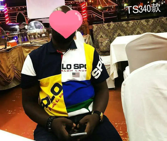 Oversized New Men's Polo T Shirt Short Sleeve Classic Patchwork Color Three Buttons Collar Tee Shirt (Available in Big & Tall)