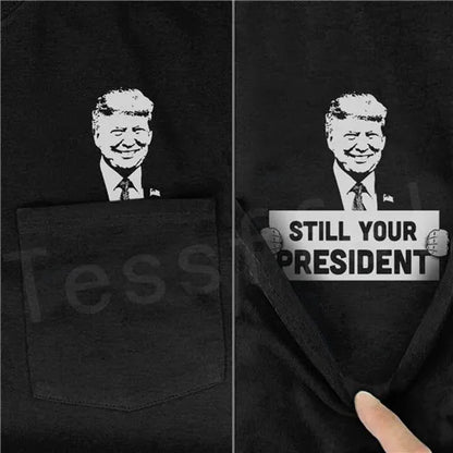 2020Newest NewFashion Donald Trump Pocket T-shirt Funny Harajuku Streetwear Summer Casual Cotton Tops Tees Short sleeve Shirt N1
