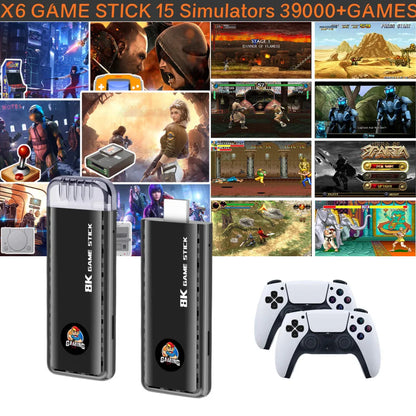 Game Stick Video Console 30000 Games Double Wireless Controller Gamestick Retro Games Consola 4K Output, 15 Classic Emulators