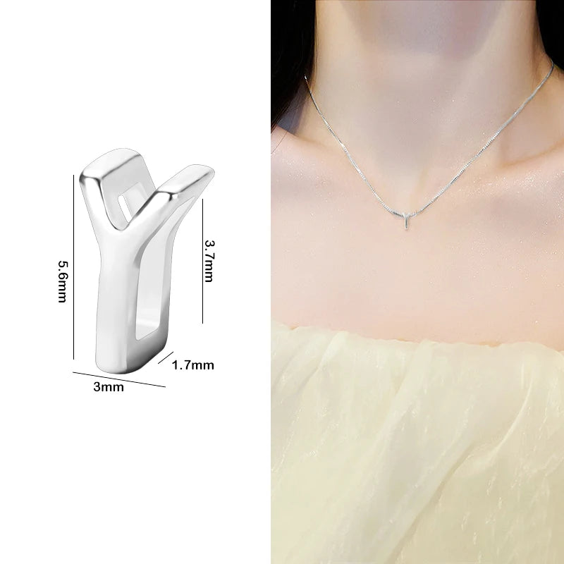 1PCS 925 Sterling Silver Letter Beads Silver Charms A-Z DIY Loose Initial Alphabe Letter Beads Fit Women Bracelet Making