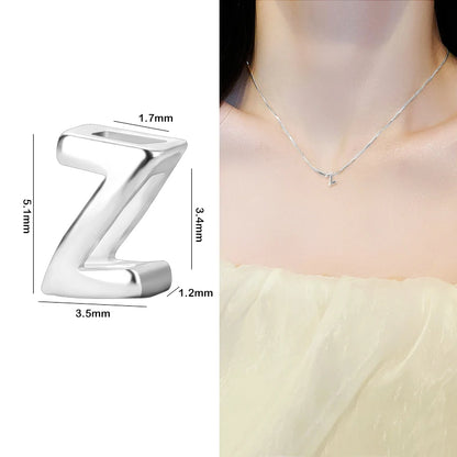 1PCS 925 Sterling Silver Letter Beads Silver Charms A-Z DIY Loose Initial Alphabe Letter Beads Fit Women Bracelet Making