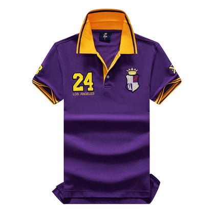 Men's Polo Shirt Classic Switzerland Popular 100% Cotton Embroidery Short Sleeve Sports Collar T-shirt Oversized US Size XS-7XL