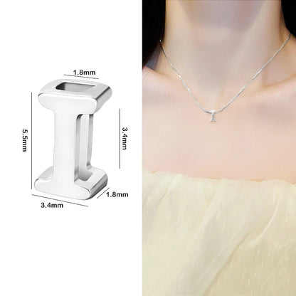 1PCS 925 Sterling Silver Letter Beads Silver Charms A-Z DIY Loose Initial Alphabe Letter Beads Fit Women Bracelet Making