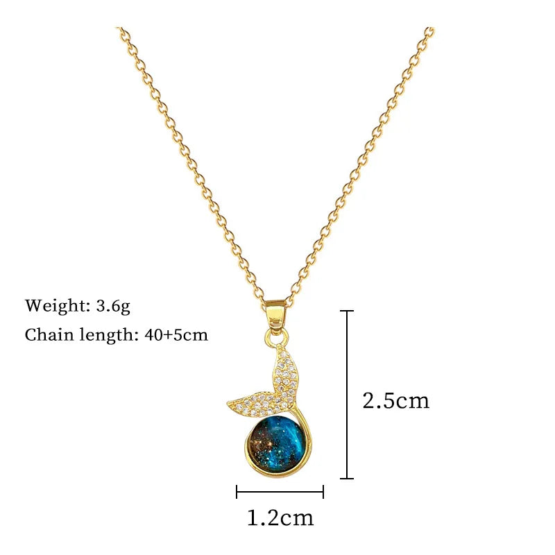 ZAKOL Spaceman Astronaut Star Necklaces For Women Girls Gold Color Planet Moon Pendant Clavicle Chain Choker Jewelry Gifts