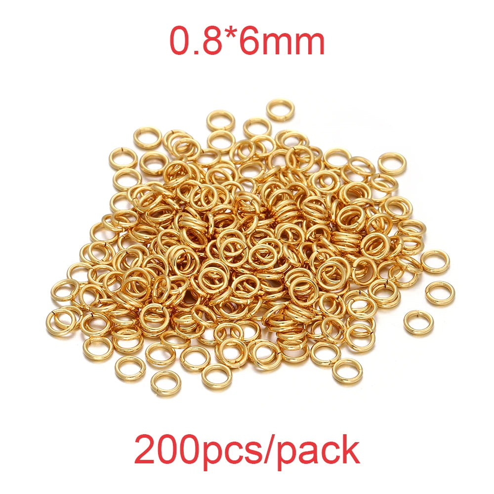 30-200Pcs 3-25mm Stainless Steel Split Ring Open Single Loops Jump Rings Connectors for DIY Jewelry Making Findings Accessories