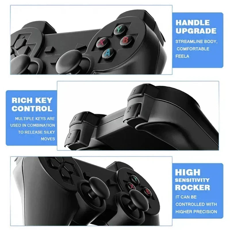 64GB 20000 Games Retro Video Game Consoles M8 Game Stick 4K 2.4G Wireless Console Dendy GameStick For GBA/MD/PS1 Children's Gift