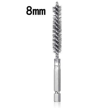 Wire Brush Drill Bore Cleaning Brush 1/4 " Hexagonal Handle Stainless Steel Brush for Anti-rust Cleaning of Pipe Ports 8-19mm