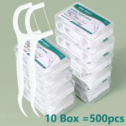 1/2/5/10 Box Portable Disposable Dental Floss Plastic Toothpick High-tension Dental Floss Stick Dental Floss Box ﻿Oral Care
