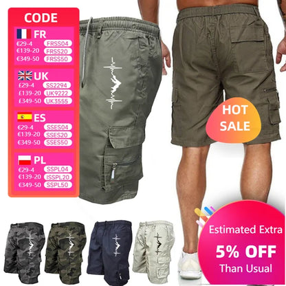 Men's Cargo Shorts Loose Casual Jogging Sweatpants Outdoor Summer Short Pants Sports Camouflage Trousers Work Hiking Short Pants