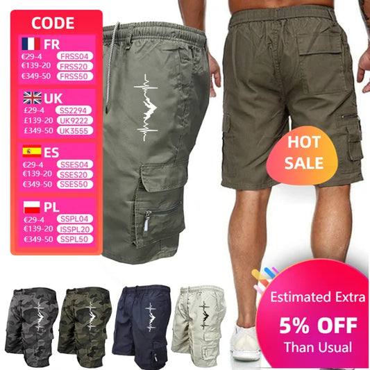 Men's Cargo Shorts Loose Casual Jogging Sweatpants Outdoor Summer Short Pants Sports Camouflage Trousers Work Hiking Short Pants