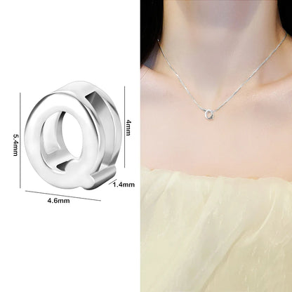 1PCS 925 Sterling Silver Letter Beads Silver Charms A-Z DIY Loose Initial Alphabe Letter Beads Fit Women Bracelet Making