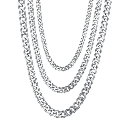 3.5-7MM Wide Stainless Steel Necklaces For Men Punk Cuban Link Chain Choker Women Hip Hop Fashion Party Jewelry Accessories