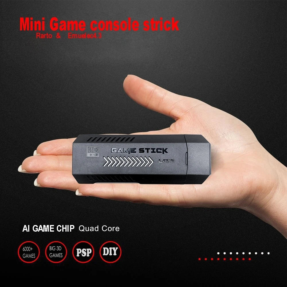 X2 Plus Gamestick 3D Retro Video Game Console 2.4G Wireless Controllers HD 4.3 System 40000 Games 40 Emulators for SEGA/PSP/PS1