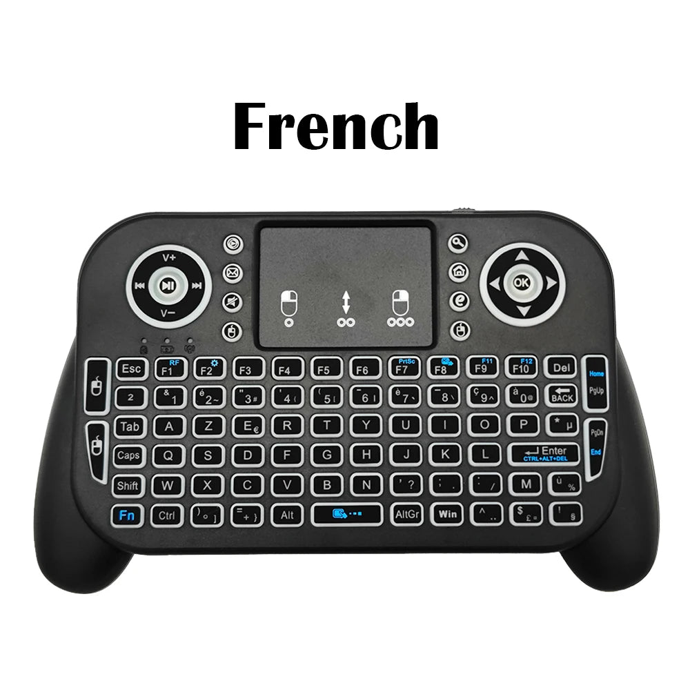 Mini Wireless Keyboard V8 2.4G Bluetooth 7 Color Backlit Portable Air Mouse Remote Control Touchpad for Android TV Box