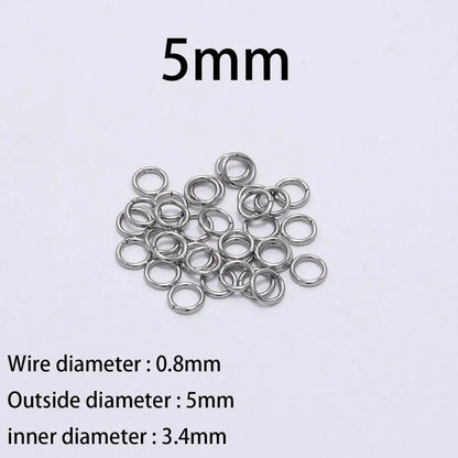 30-200Pcs 3-25mm Stainless Steel Split Ring Open Single Loops Jump Rings Connectors for DIY Jewelry Making Findings Accessories