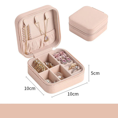 1PC Mini Fashion Travel Display Zipper Jewelry Storage Box Multifunctional For Necklace Bracelet Earrings Ring Storage Portable