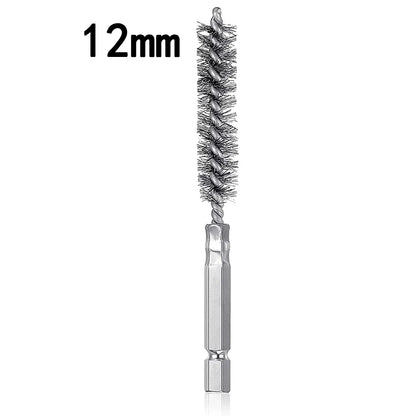 Wire Brush Drill Bore Cleaning Brush 1/4 " Hexagonal Handle Stainless Steel Brush for Anti-rust Cleaning of Pipe Ports 8-19mm