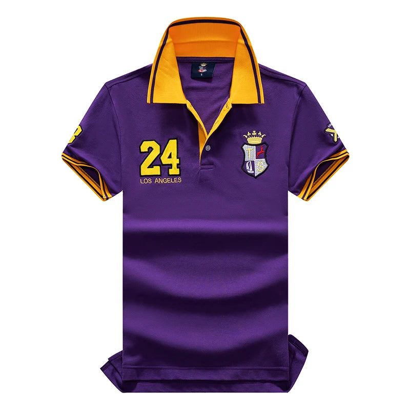 Men's Polo Shirt Classic Switzerland Popular 100% Cotton Embroidery Short Sleeve Sports Collar T-shirt Oversized US Size XS-7XL