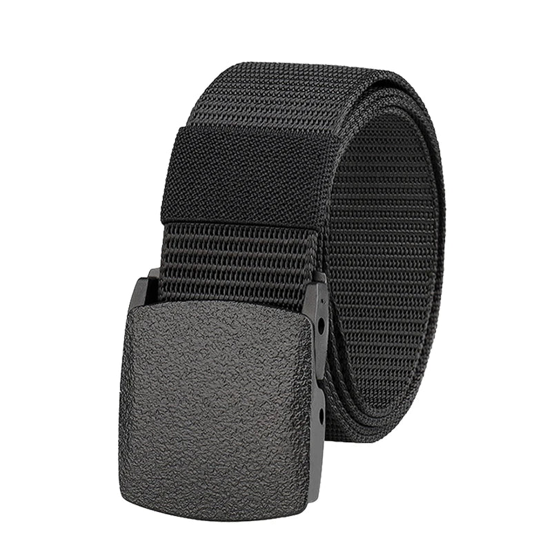 Sleek Casual Belt: Durable Imitation Nylon, Anti-Static, With Easy-Adjust Buckle - Perfect For Everyday Fashion