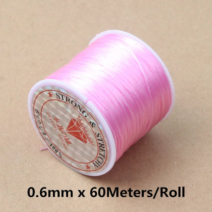 60M 0.5-1.2mm Strong Elastic Crystal Beading Cord Bracelet Necklace Stretch Thread String For Jewelry Making Diy Flexible Line