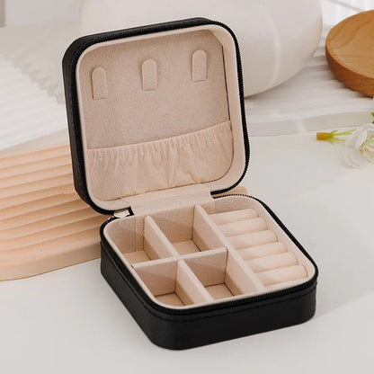 1PC Mini Fashion Travel Display Zipper Jewelry Storage Box Multifunctional For Necklace Bracelet Earrings Ring Storage Portable