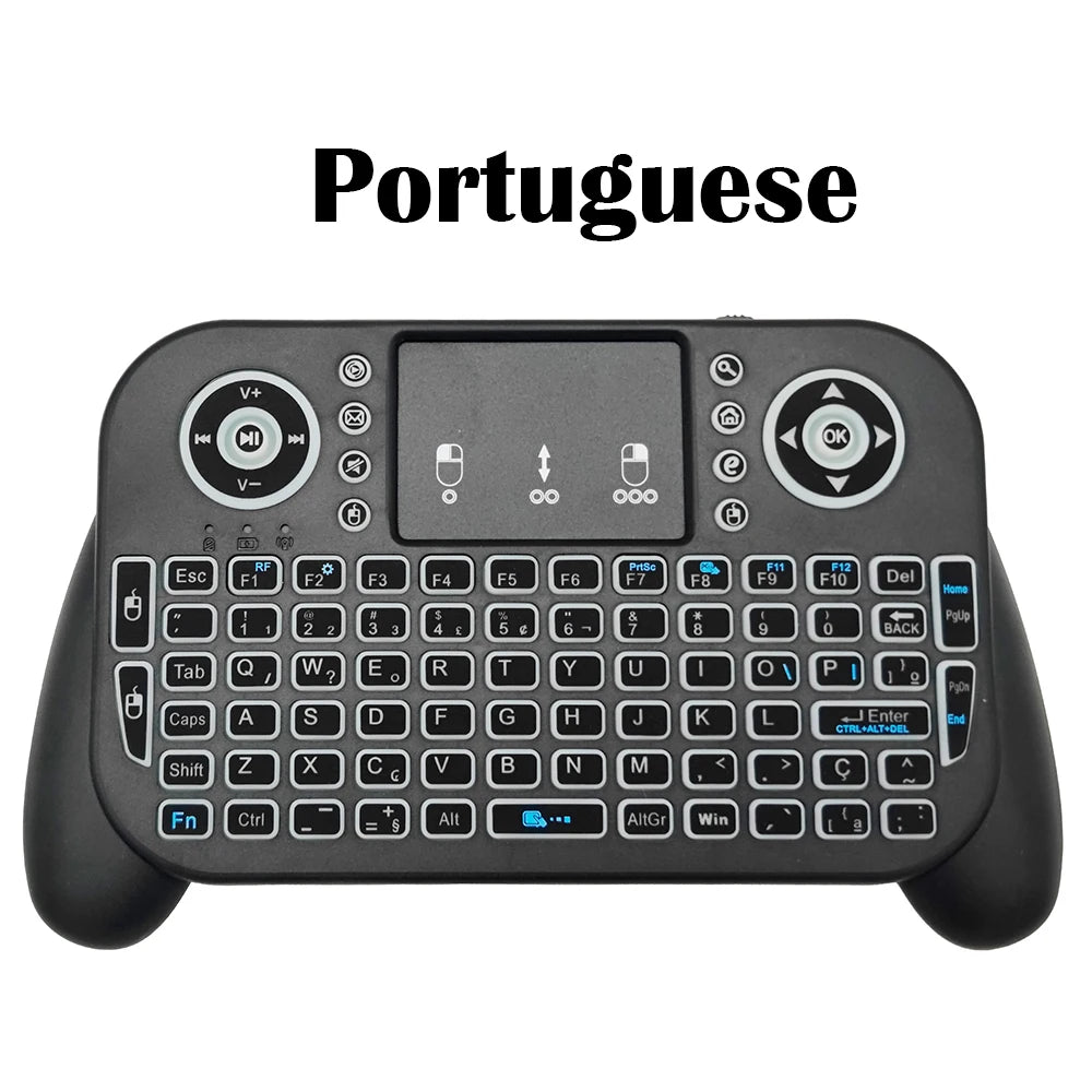 Mini Wireless Keyboard V8 2.4G Bluetooth 7 Color Backlit Portable Air Mouse Remote Control Touchpad for Android TV Box