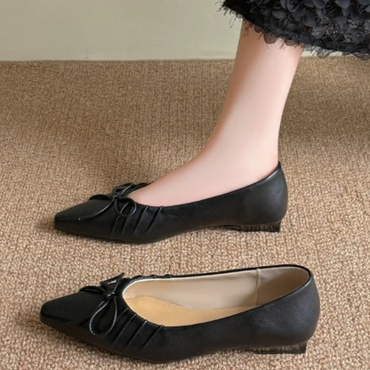 New 2025 Fashion Pointed Toe Women Flats with Shoes Soft Butterfly-Knot Female Slip on Footwear Shallow Ladies Flats Shoes