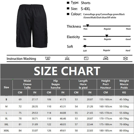 Men's Camouflage Cargo Shorts Casual Loose Work Tooling Shorts Summer Male's Outdoor Knee Length Short Pants