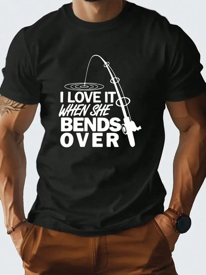 Men's Summer Slogan Print Round Neck Short Sleeve Casual T-Shirt