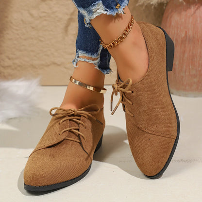 Plus Size Women's Shoes Spring Autumn New Style European Fashion Casual Front Lace Up Platform Shoes Rubber Sole Retro Design