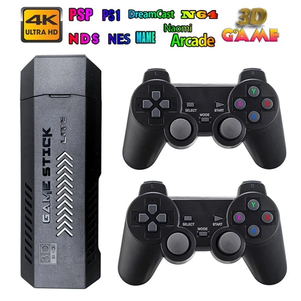 X2 Plus Gamestick 3D Retro Video Game Console 2.4G Wireless Controllers HD 4.3 System 40000 Games 40 Emulators for SEGA/PSP/PS1