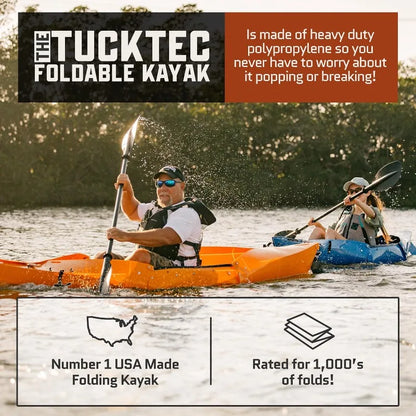 Tucktec 10' PRO Foldable Kayak - Full Size Folding Kayak - Portable Kayak for Adults - Made in USA