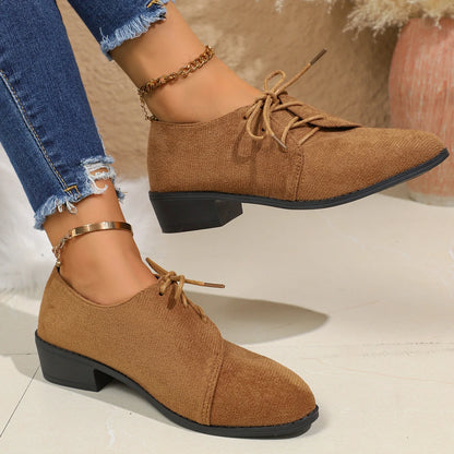 Plus Size Women's Shoes Spring Autumn New Style European Fashion Casual Front Lace Up Platform Shoes Rubber Sole Retro Design