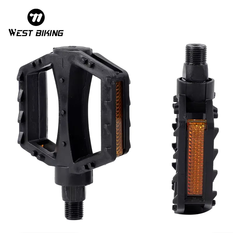 WEST BIKING Kids Bicycle Pedals Ultralight Anti-Slip ABS Safety Warning Reflective Children Cycling 9/16 1/2 Kids Bike Pedals