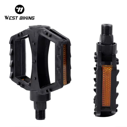WEST BIKING Kids Bicycle Pedals Ultralight Anti-Slip ABS Safety Warning Reflective Children Cycling 9/16 1/2 Kids Bike Pedals