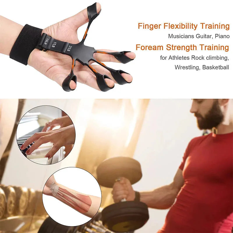 New Silicone Finger Trainer 5 Finger Wrist Stretcher Finger Strength Recovery Flexion and Extension Vein Trainer