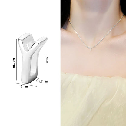 1PCS 925 Sterling Silver Letter Beads Silver Charms A-Z DIY Loose Initial Alphabe Letter Beads Fit Women Bracelet Making