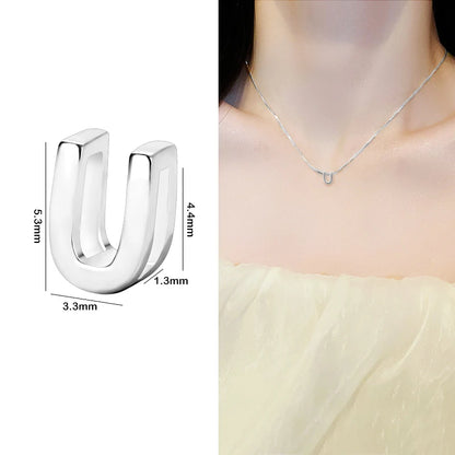 1PCS 925 Sterling Silver Letter Beads Silver Charms A-Z DIY Loose Initial Alphabe Letter Beads Fit Women Bracelet Making