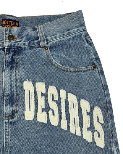 Bottega Desires Trend Men's Fried Street Loose Five-point Pants Fashion Trendy Brand Retro Y2k Letter Denim Shorts Baggy Jeans