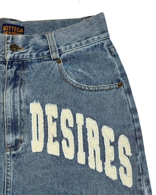 Bottega Desires Trend Men's Fried Street Loose Five-point Pants Fashion Trendy Brand Retro Y2k Letter Denim Shorts Baggy Jeans