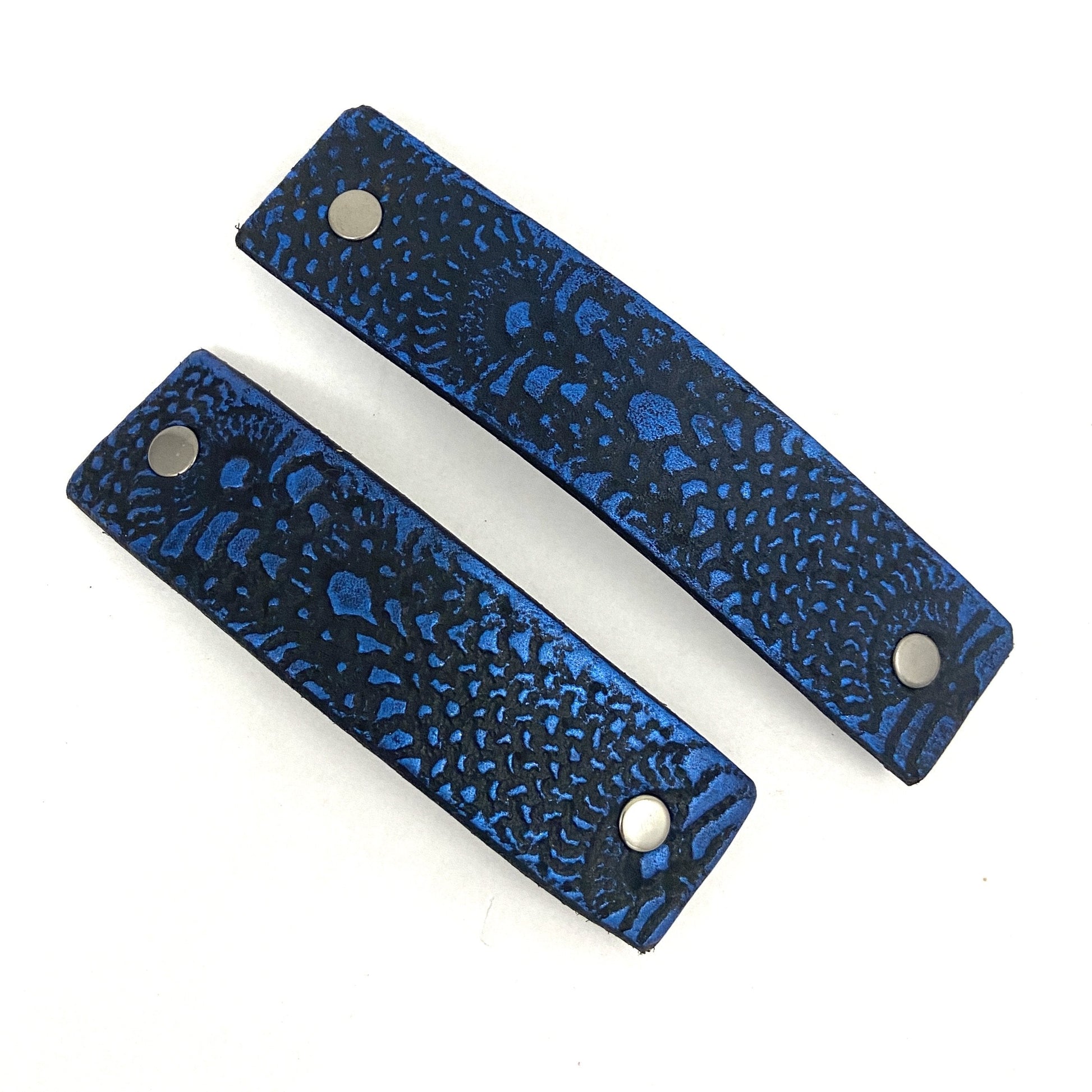 Cobalt Blue & Black Lace Texture Barrette and Earring Gift Set-2